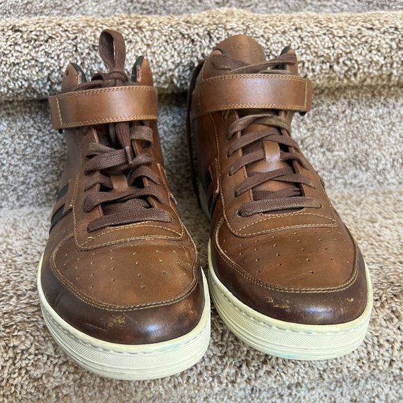 Tom Ford Men's Brown Leather Boots with Black Stripes - Picture 4 of 14